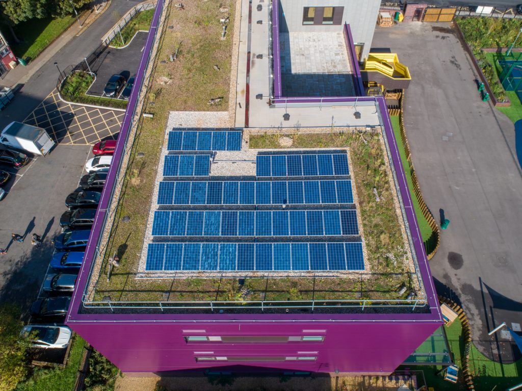 Energy saving solar panels at Plumcroft Primary