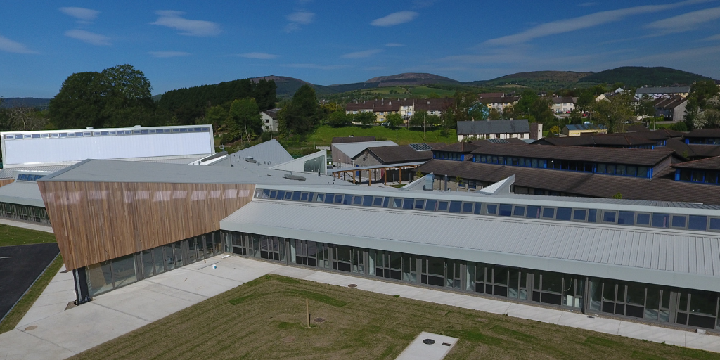 Aerial shot of St Anne's Community College, Killaloe Co Clare