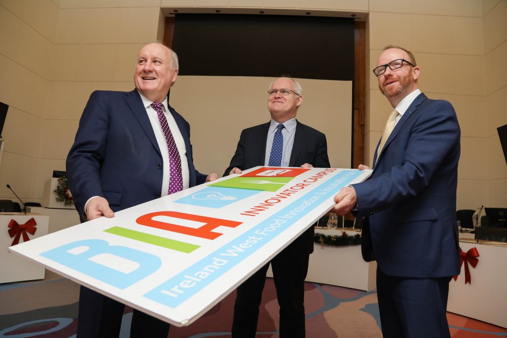 Glenman Corporation director Albert Conneally (left) at the launch and contract signing for 'Bia Innovator Campus.' Photograph by Aengus McMahon